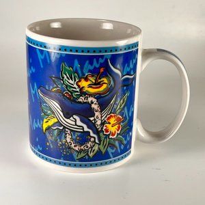 Vtg Hilo Hattie Hawaii Whale Hibiscus Ceramic Coffee Tea Cup Mug Souvenir